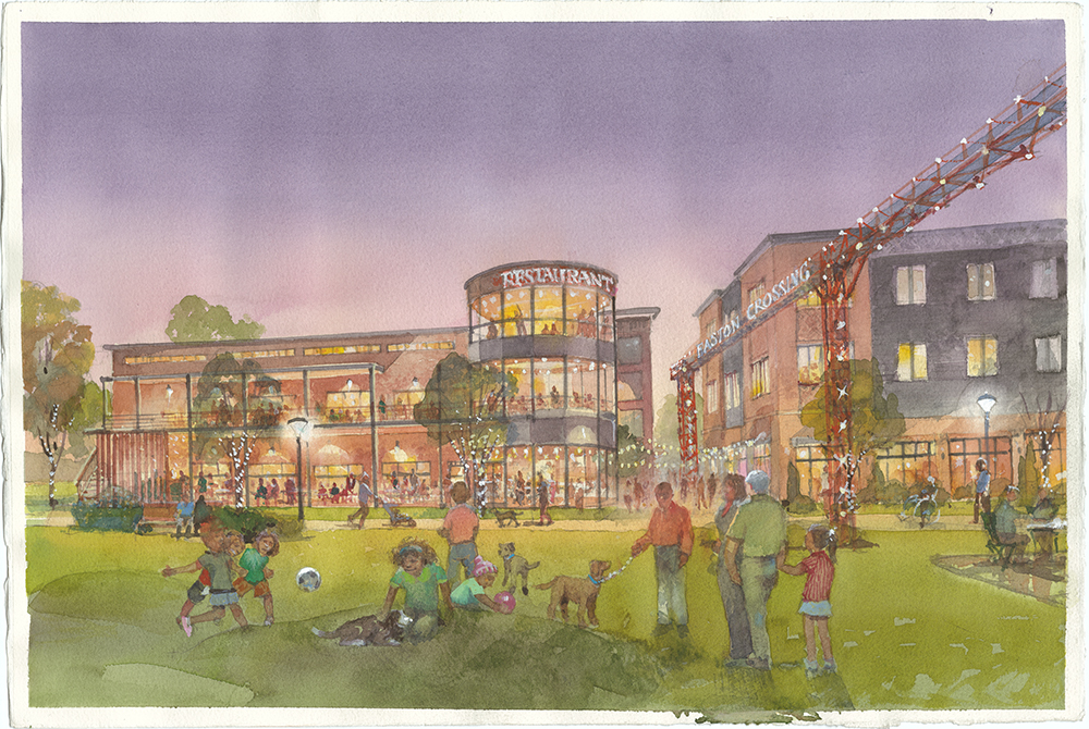 Dusk view-Restaurant-Green space